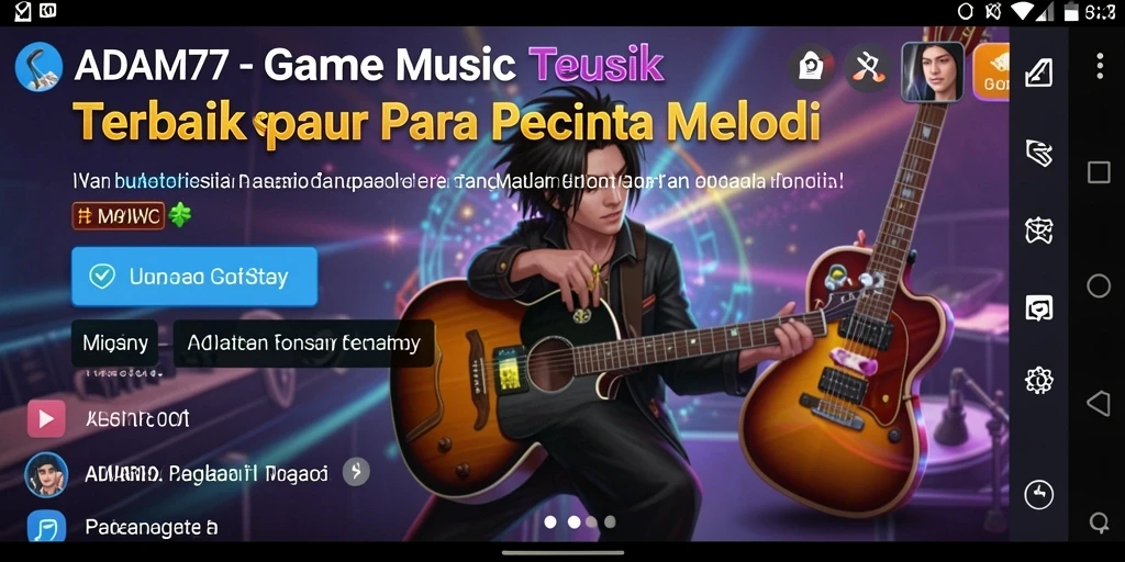 Tampilan gameplay ADAM77 dengan berbagai pilihan lagu seru.