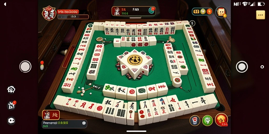 Tampilan gameplay seru dalam FA99 dengan desain Mahjong yang menawan.