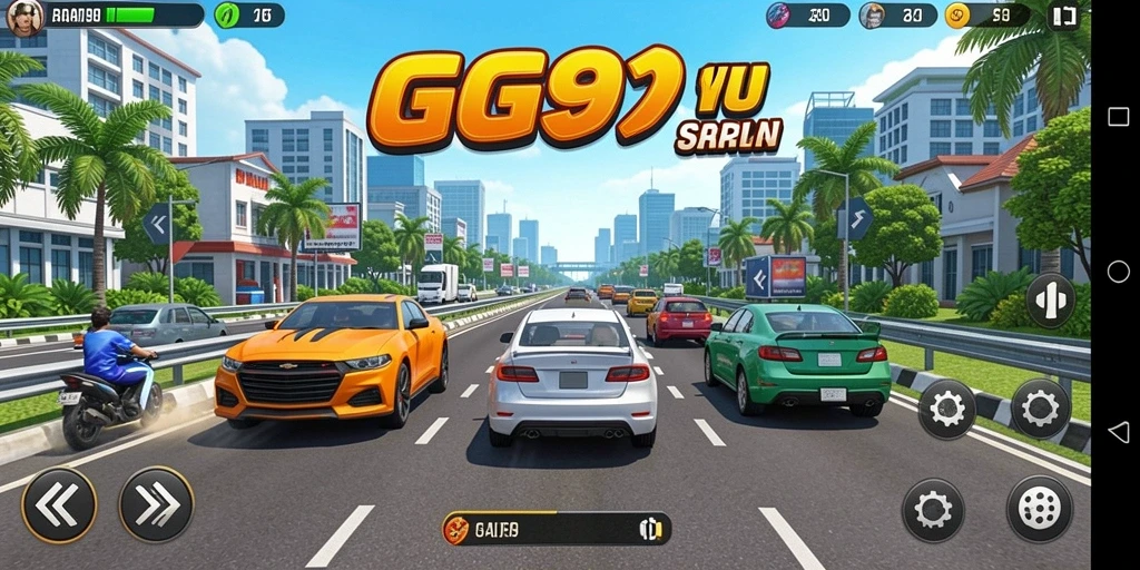 Tampilan gameplay GG99 yang seru dalam balapan kecepatan tinggi.