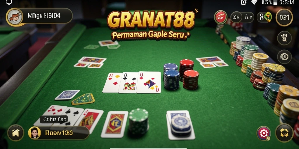 Tampilan gameplay Gaple yang seru dan interaktif di GRANAT88.