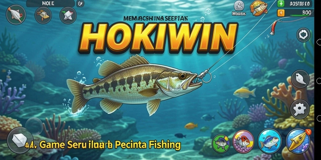 Tampilan gameplay HOKIWIN yang seru saat memancing.