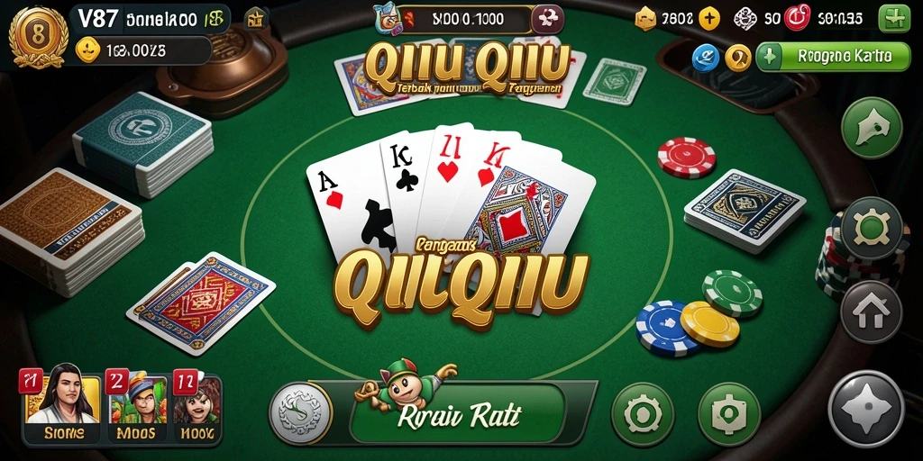 Gameplay V87 yang seru dengan banyak aksi QiuQiu.